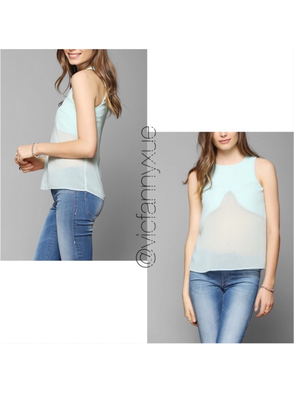 Cameo mountain sheer top mint xs